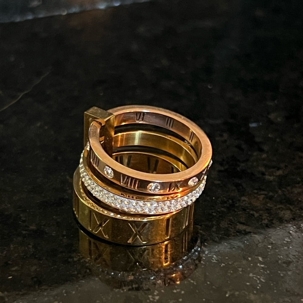 Triple stack stone ring - Picture 5 of 7